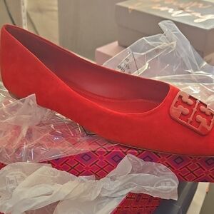Tory Burch Vibrant Red Flats